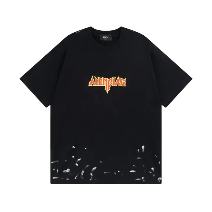 Balenciaga Grafik-T-Shirt in Schwarz, Grau und Taupe