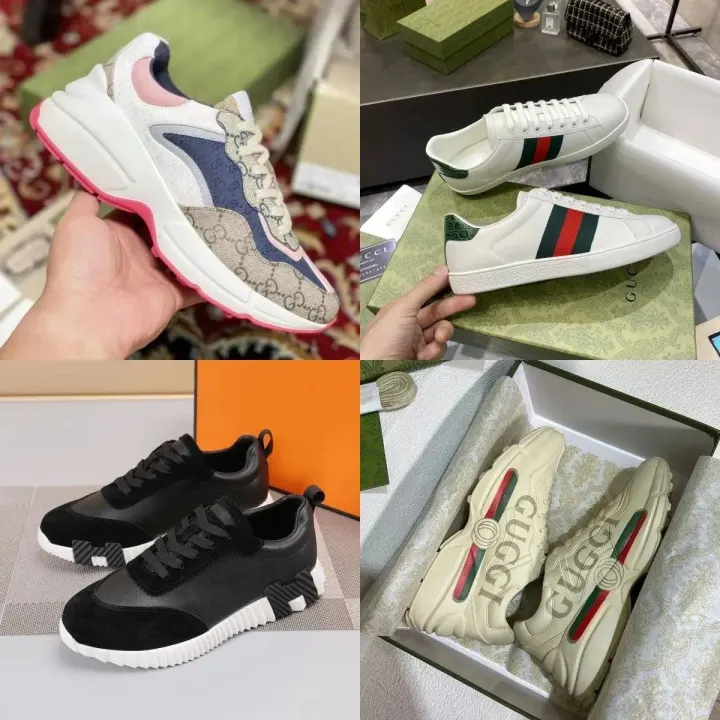 Gucci Casual Sneakers in White, Black & Monogram