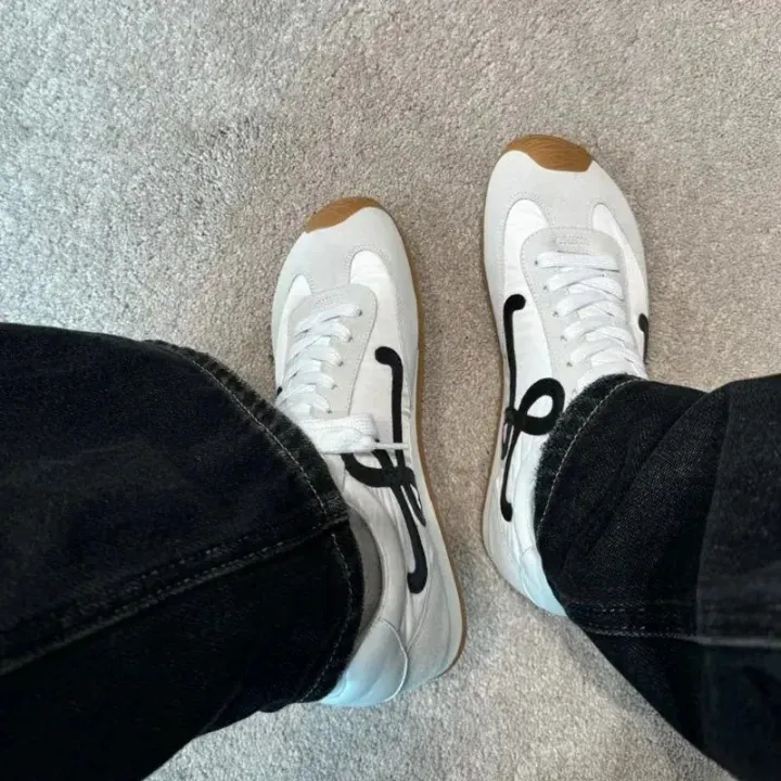 Loewe Black Sneakers with Oversized Side Logo and Gum Sole