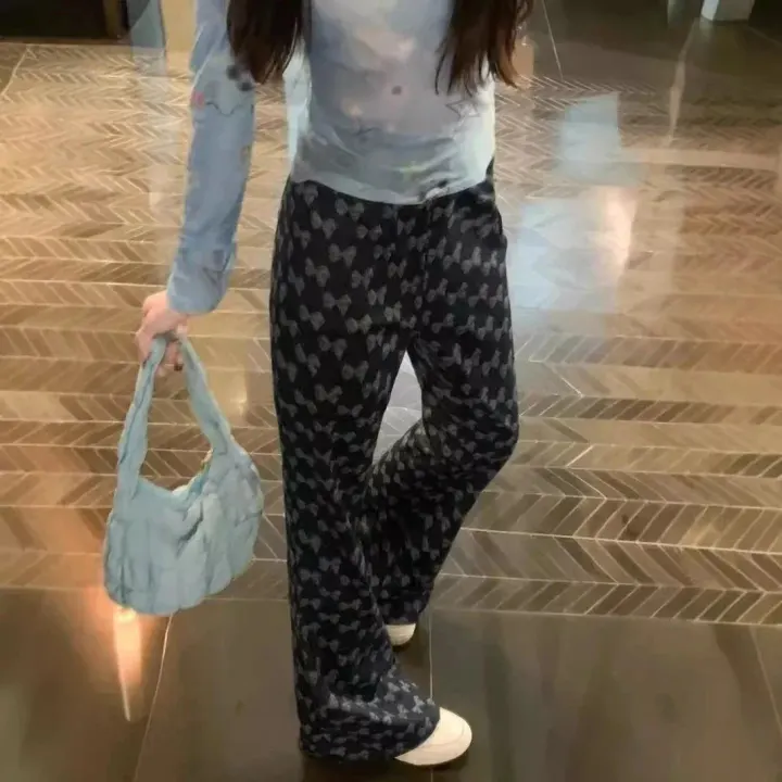 Louis Vuitton Schlaghose mit Monogramm in Marineblau