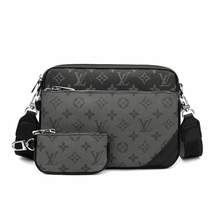 Louis Vuitton Monogram Eclipse Schultertasche mit abnehmbarem Etui