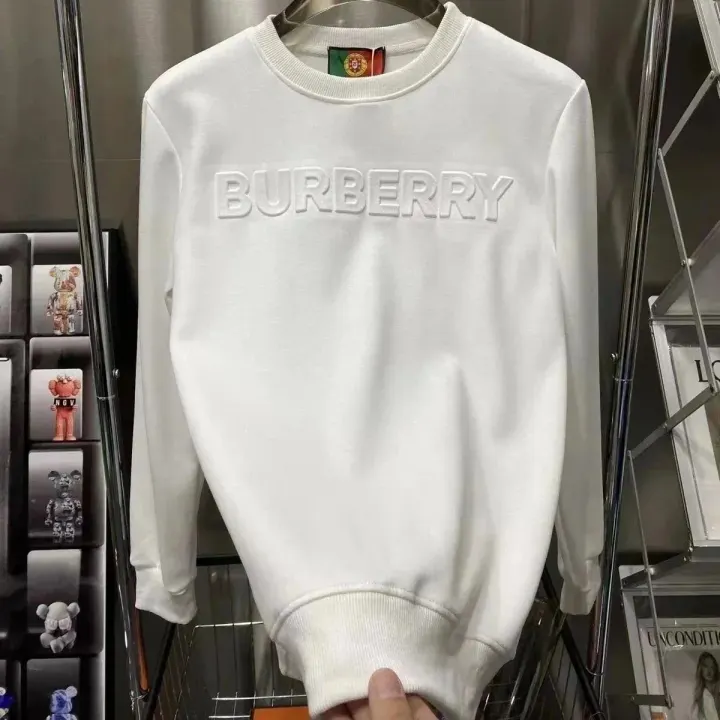 Weißes T-Shirt mit geprägtem Logo von Burberry