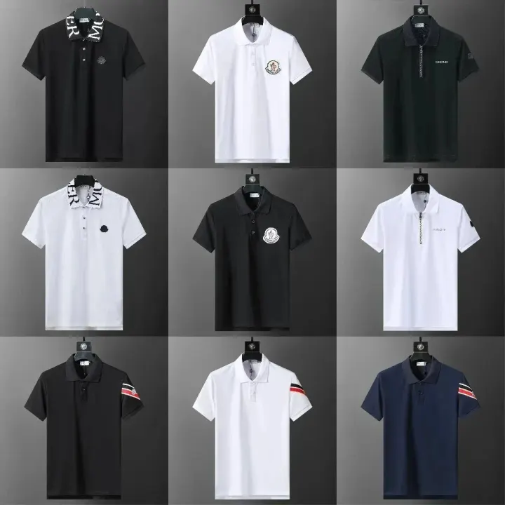Moncler Men's Polo Shirt Collection in Black, White & Navy