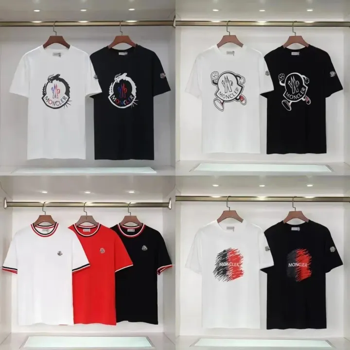 Moncler Graphic T-Shirt in White, Black, and Red