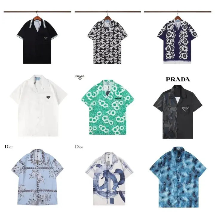 Prada Graphic Short-Sleeve Shirt, Multiple Colorways