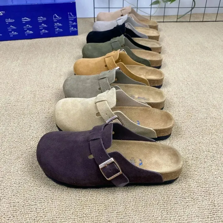 Birkenstock Suede Buckle Slides in Multiple Colors