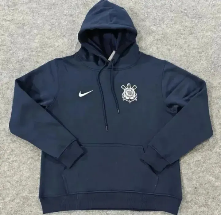 Nike Navy Blue Pullover Hoodie with Crest Logo