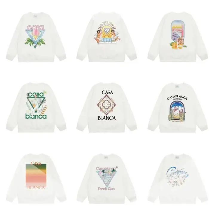 Casablanca White Graphic Print Crewneck Sweatshirt
