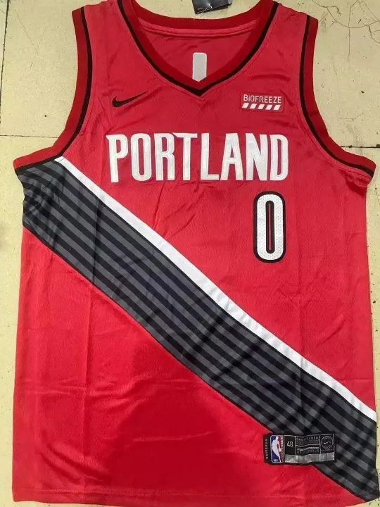 Nike Red Portland Trail Blazers No. 0 Basketball Jersey