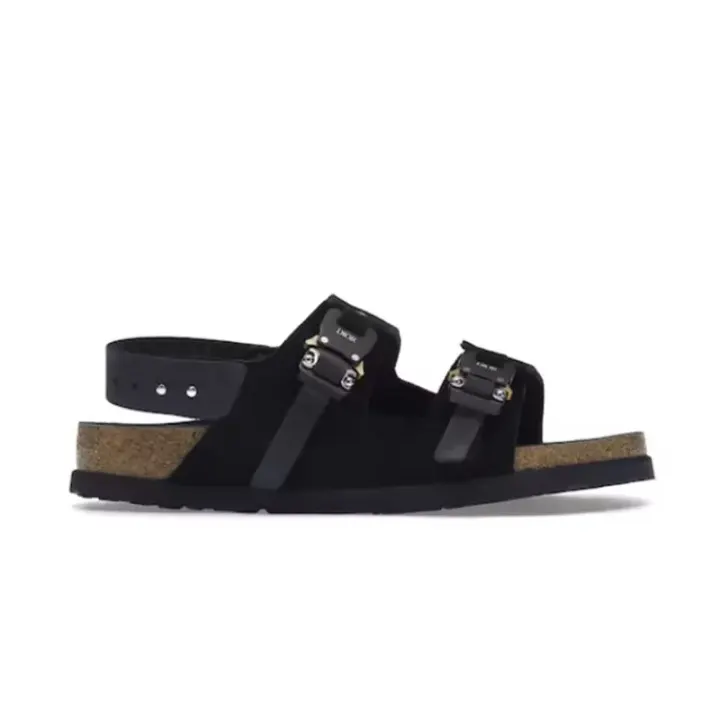 Dior Black Buckle Strap Cork Sandals