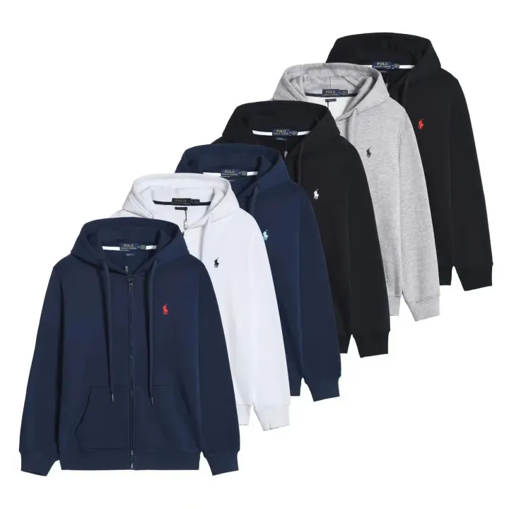 Ralph Lauren Zip-Up Hoodie in Navy and Multi-Color Options