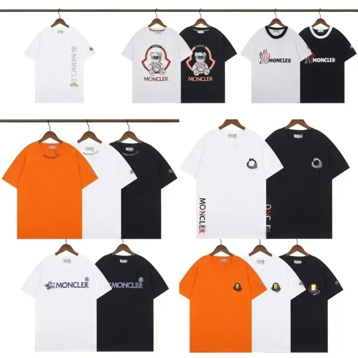Moncler Graphic T-Shirt in White, Black and Orange