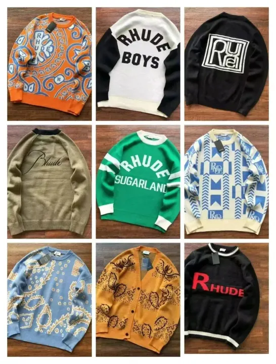 Rhude Multi-Color Graphic Crewneck Sweatshirt