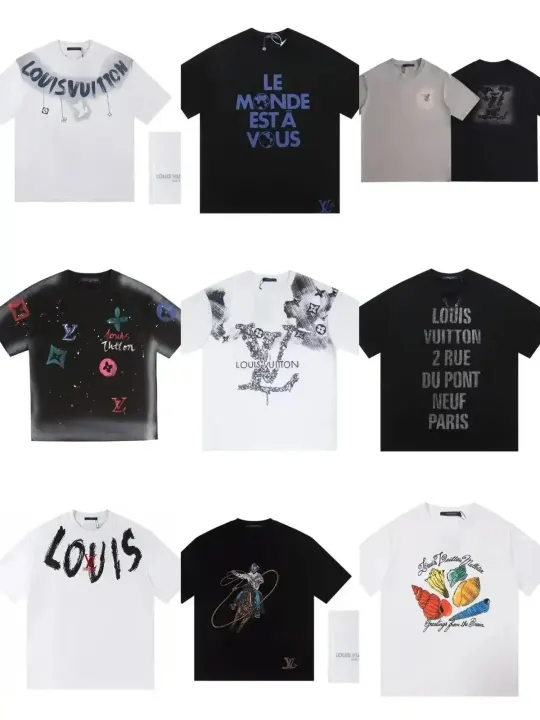 Louis Vuitton T-Shirt mit Grafikprint in Schwarz und Weiß