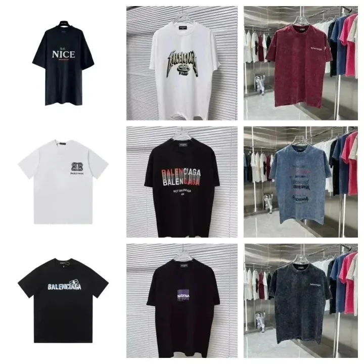 Balenciaga Grafik-T-Shirt in Schwarz, Weiß und mit verwaschenen Finishes