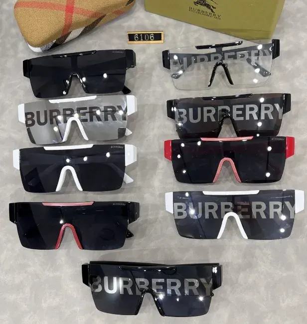 Burberry Oversized Logo Shield Sunglasses in Black