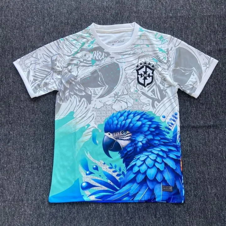 Nike Brazil Graphic T-Shirt in White and Blue