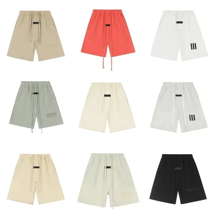 Essentials Relaxed-Fit Drawstring Logo Shorts, Black