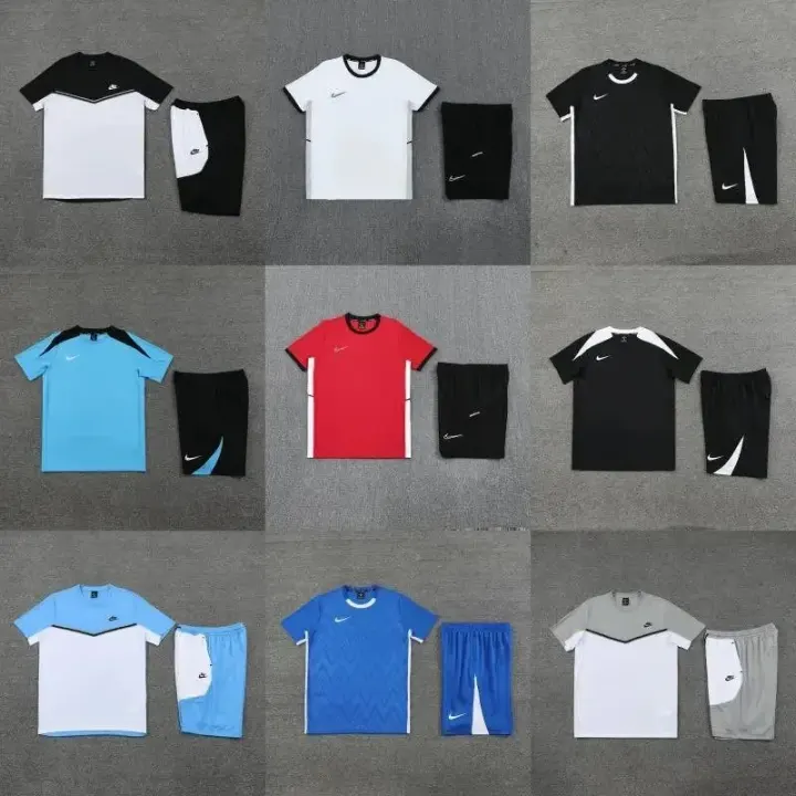 Nike Color-Block Athletic Jersey and Shorts Matching Set