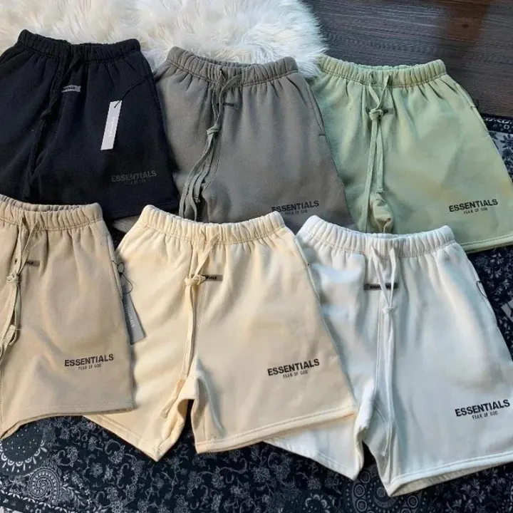 Essentials Neutral Drawstring Casual Shorts Set