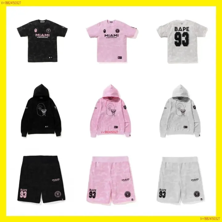 BAPE Miami Grafik-T-Shirt in Schwarz, Pink und Grau