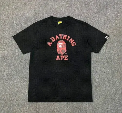 Schwarzes BAPE T-Shirt mit Affenkopf-Print