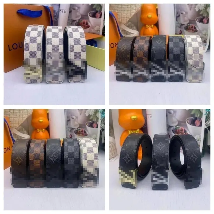 Louis Vuitton Damier Pattern Leather Belt in White and Black