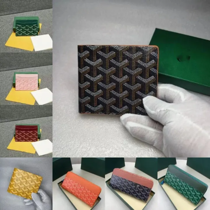 Goyard Green Chevron Card Holder Wallet
