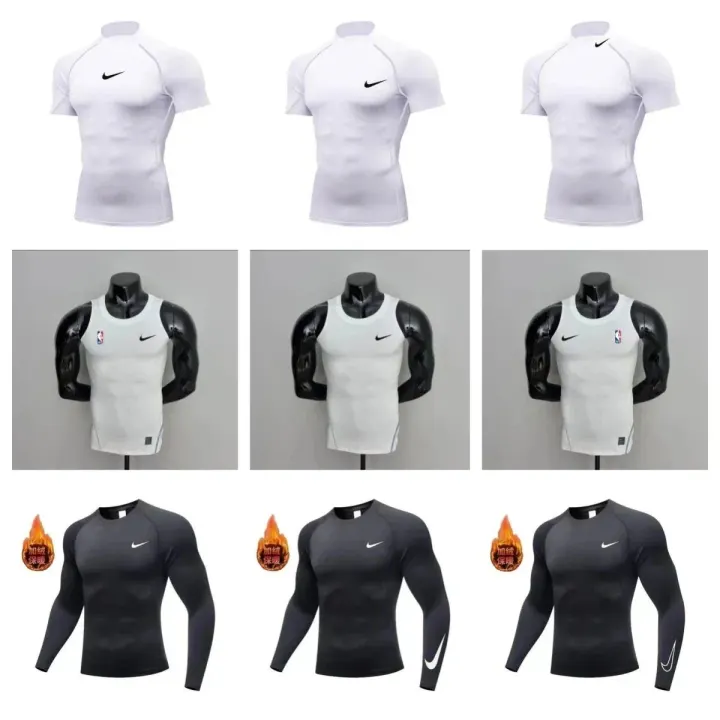 Nike Compression Shirt in White and Black Training Styles