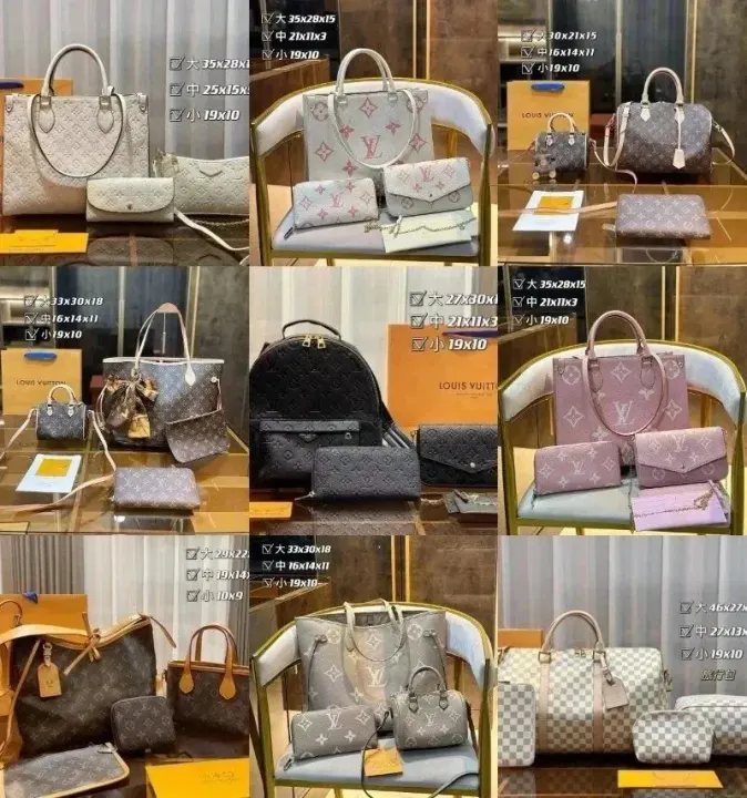 Louis Vuitton Monogram handtassencollectie in bruin en roze