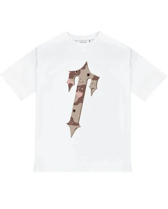 Weißes Trapstar T-Shirt mit Camo-T-Logo