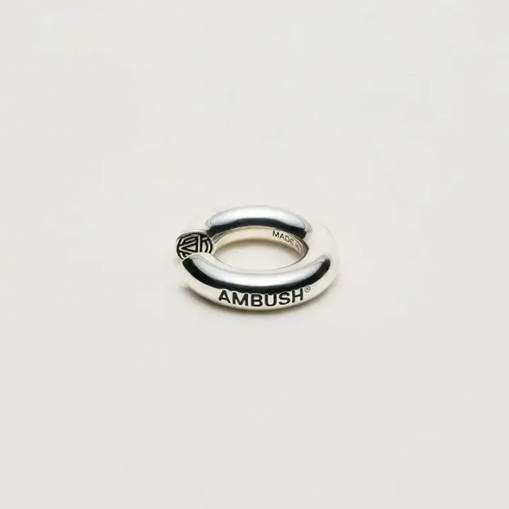 AMBUSH Silver Open Ring with Logo Detail
