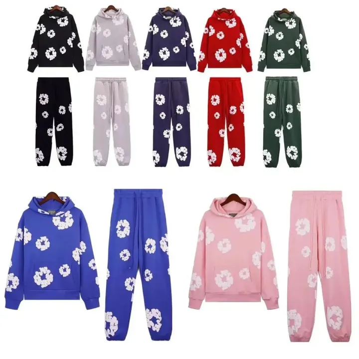 Denim Tears Cotton Wreath Matching Set in Black and Bright Colors