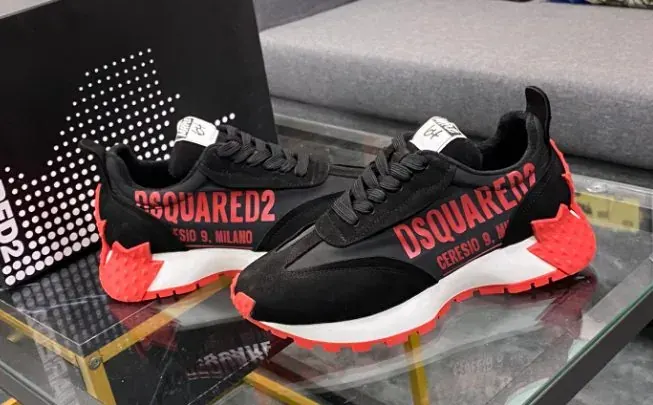Dsquared2 Black and Red Logo Sneakers