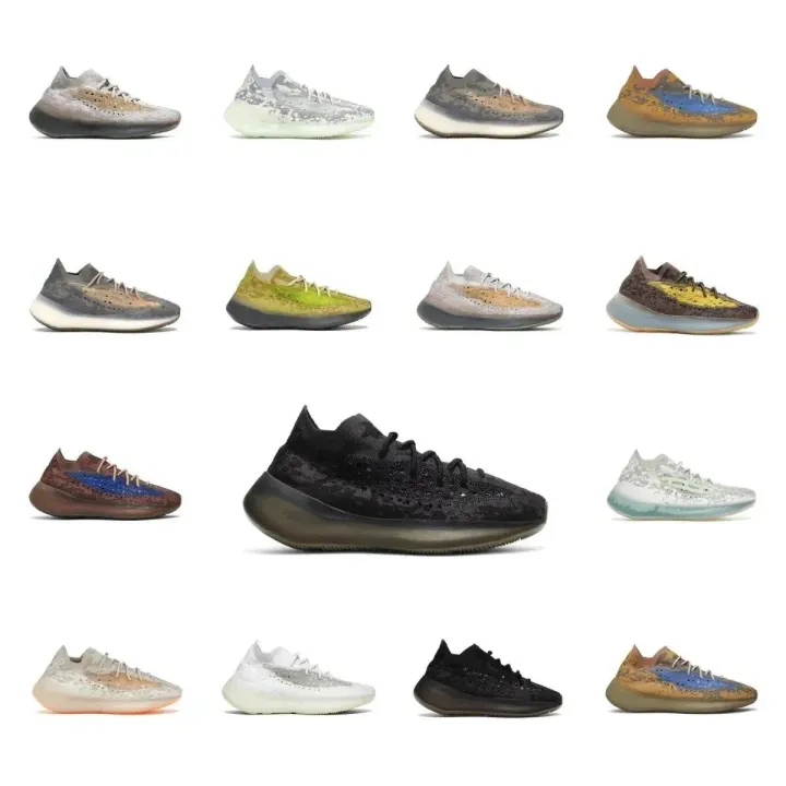 Adidas Yeezy 380 Sneakers in Grey, Neon Yellow and Taupe