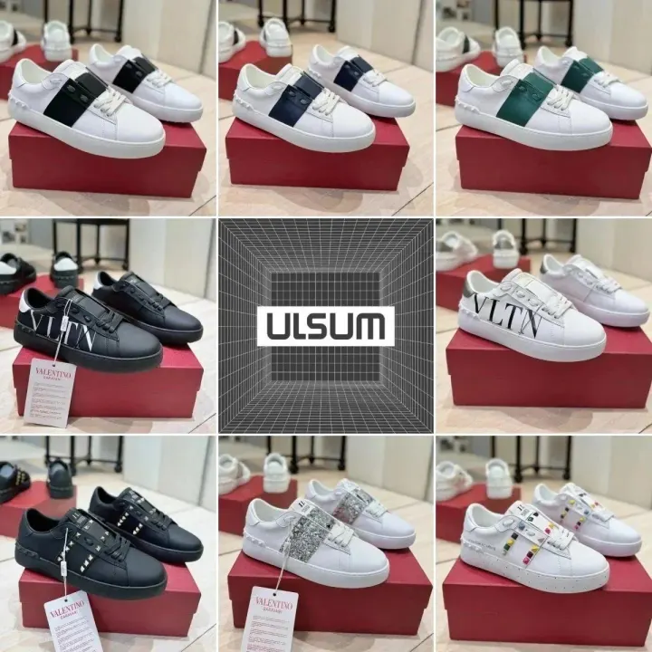 Valentino VLTN Low-Top Sneakers in White and Black
