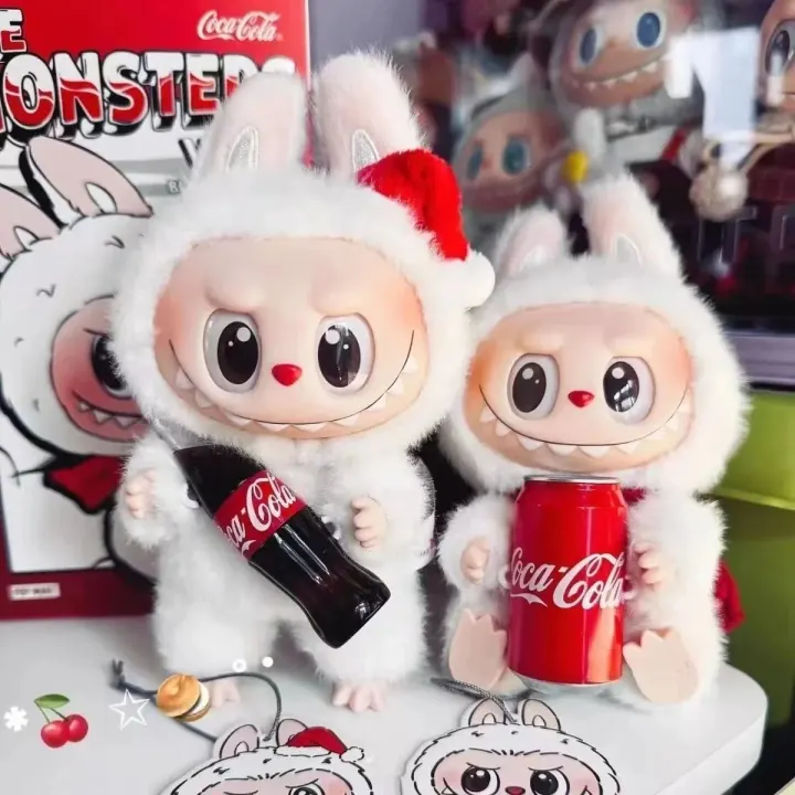 Coca-Cola White Plush Collectible Figure with Red Drink Props