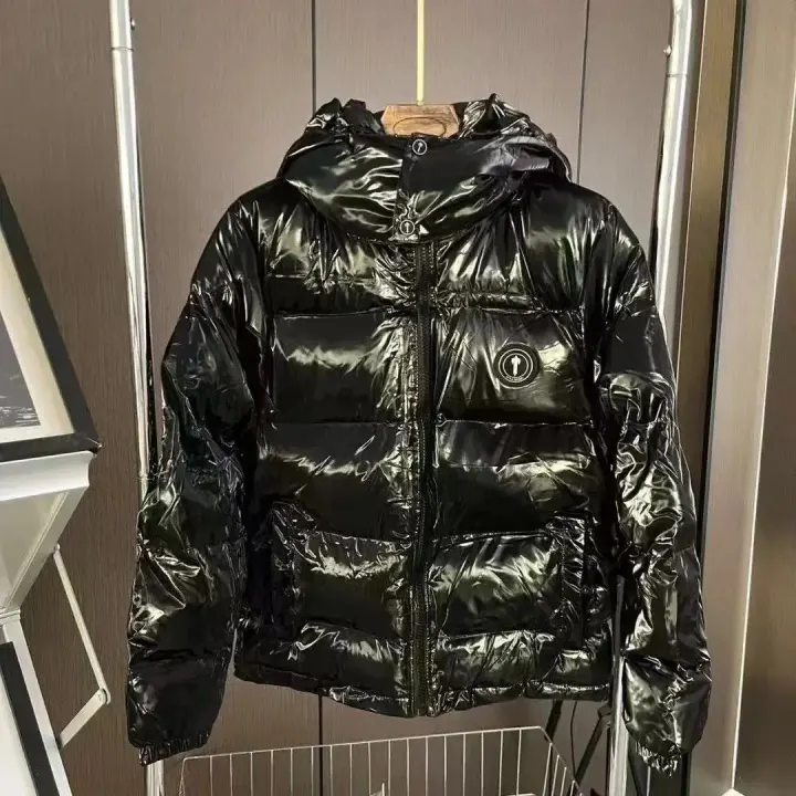 Trapstar Glossy Black Hooded Down Jacket