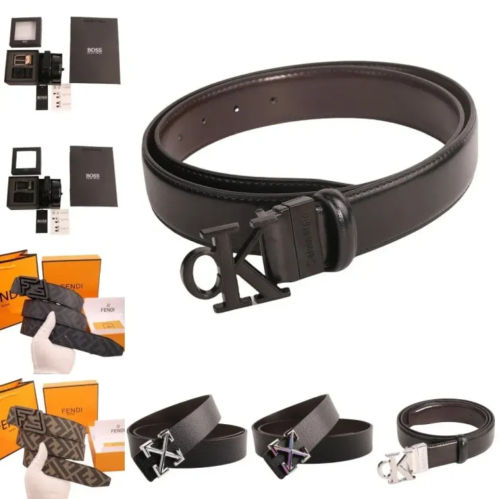 Fendi Black FF Monogram Belt with Logo Buckle