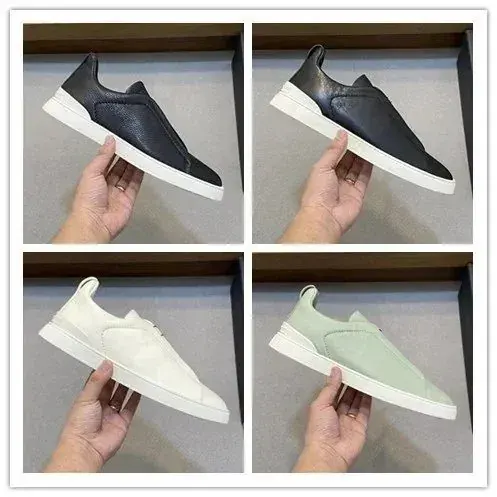 Zegna Triple Stitch Leather Sneakers in Multiple Colors