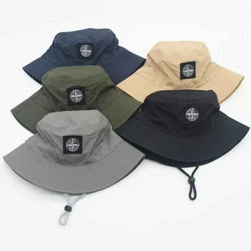 Stone Island quick-dry bucket hat met trekkoord, multicolor