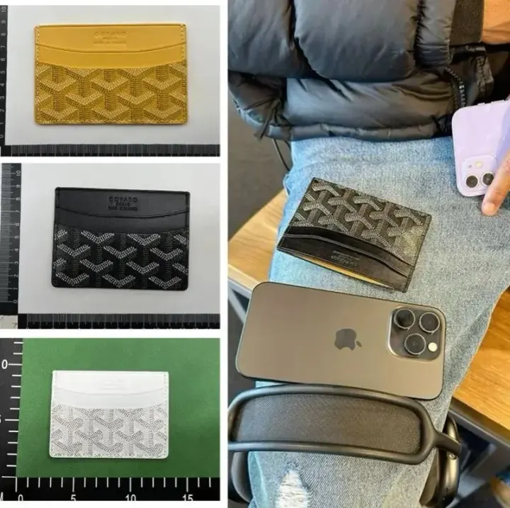 Goyard Chevron Card Holder in Yellow, Black, and White