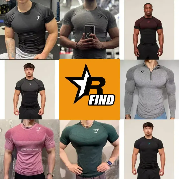 Gymshark Fitted Athletic Short Sleeve T-Shirt - Black/Grey