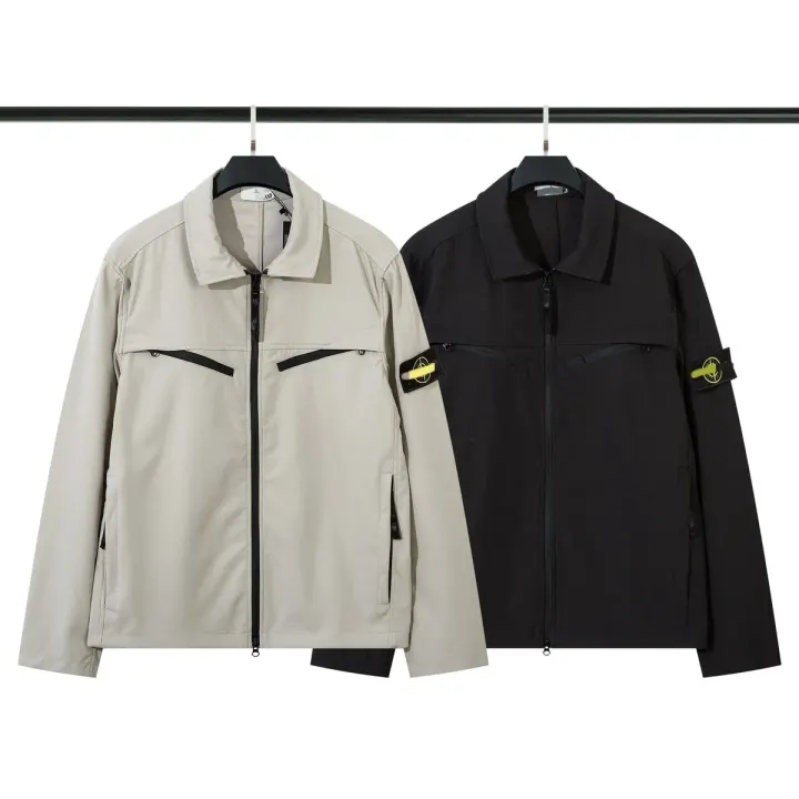 Stone Island Zip-Up-Jacke mit Compass-Patch am Ärmel