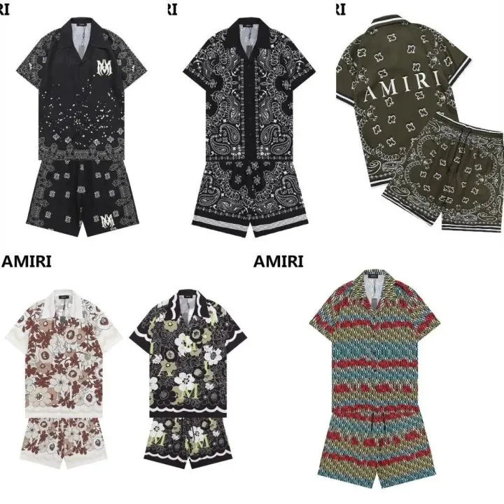 AMIRI Bandana Print Matching Set in Black and Olive