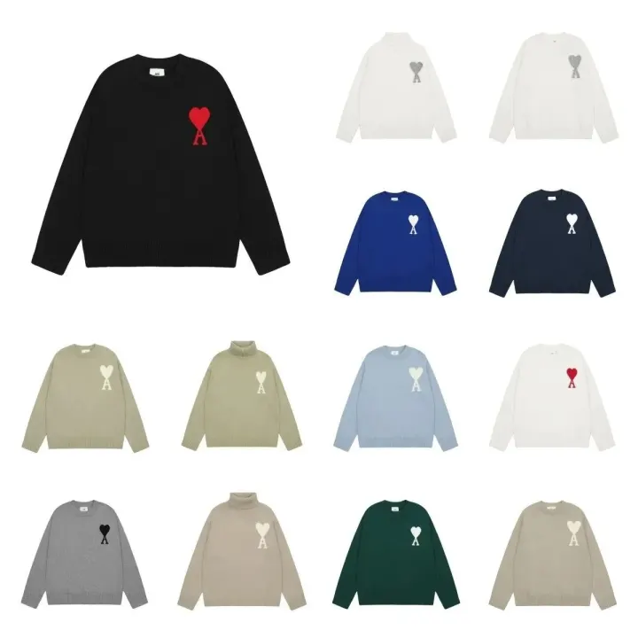 Ami Black Heart-Logo Knit Sweater
