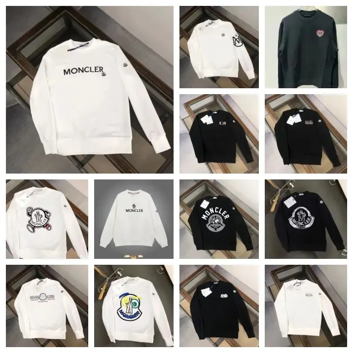Moncler Graphic Crewneck Sweatshirt in Black and White