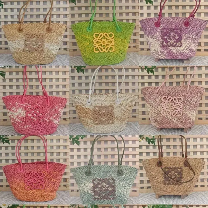 Loewe Gradient Woven Straw Crossbody Bag
