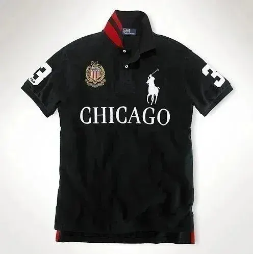 Ralph Lauren Black Chicago Graphic Polo Shirt