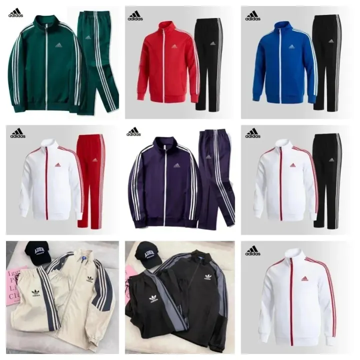 Adidas Color-Block Track Matching Set with Striped Detail